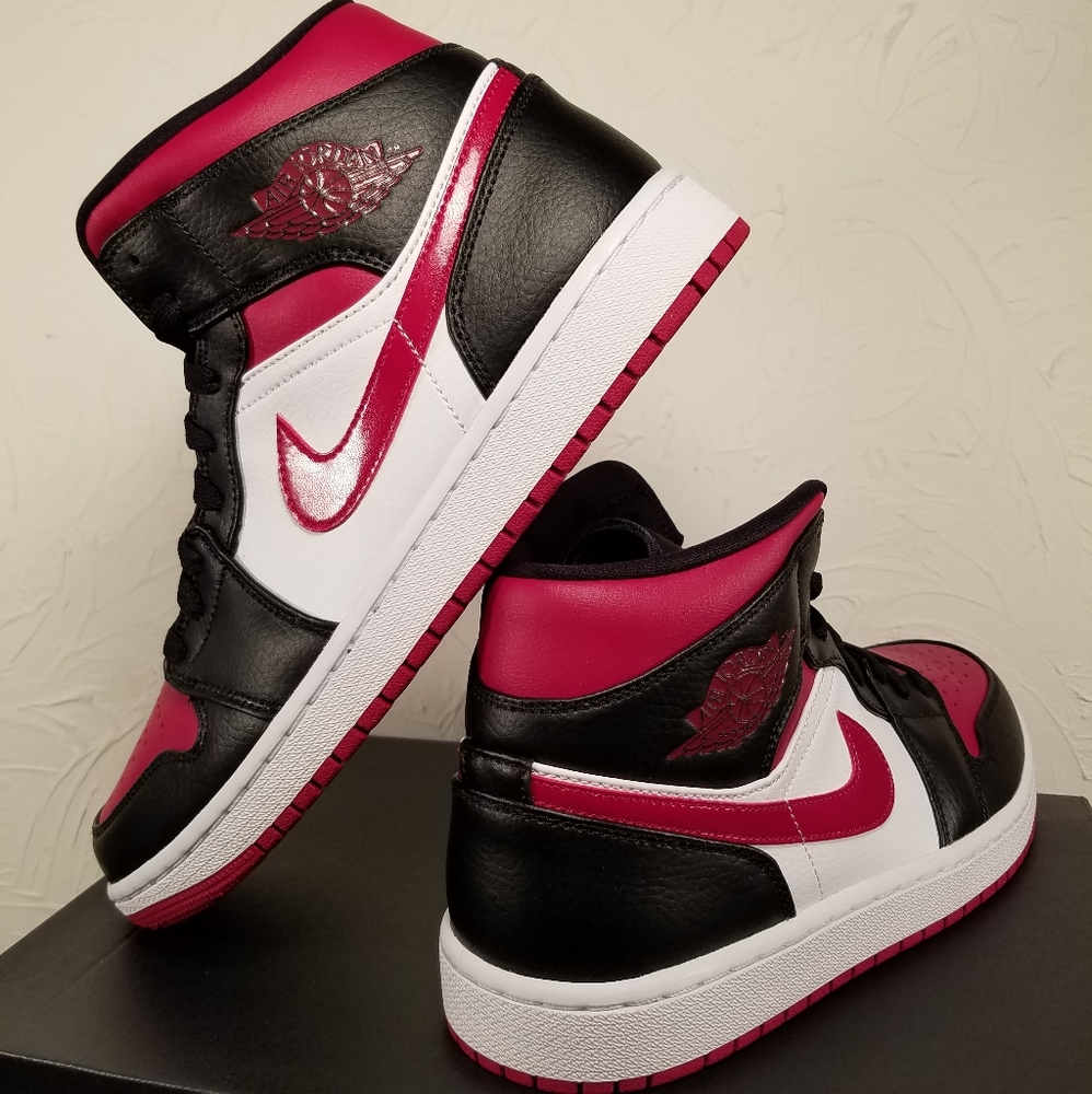Jordan Athletic Shoes in Black, Red, and White